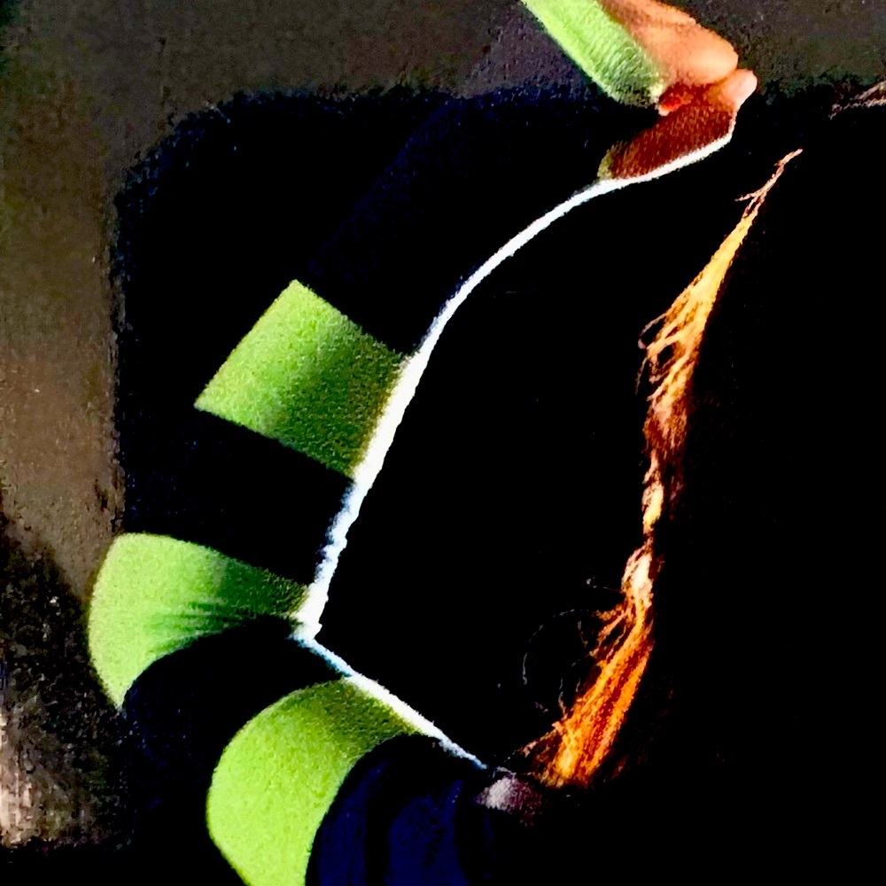 Vibrant Neon Green and Black Striped Arm Bands